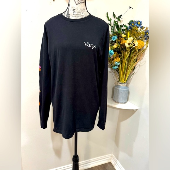 Vans Classic Fit Black Long Sleeve Men's Shirt size Medium/ skate sessions/ - Picture 1 of 6